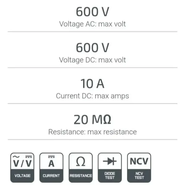 جهاز القياس الرقمي Multimètre Digital 600V CROWN CT44051