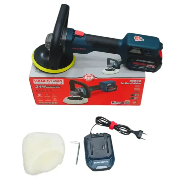 160725175265320968775d99756ff الة التلميع بالبطارية ponceuse polisseuse orbitale HONESTPRO 21V YAE2653