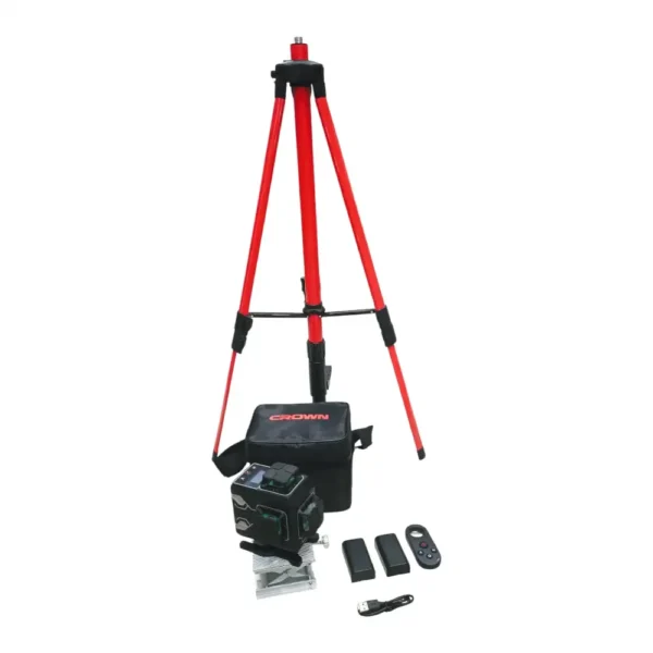 جهاز ضبط المستوى بالليزر niveau laser 4D Avec Perche 5m CROWN CT44150