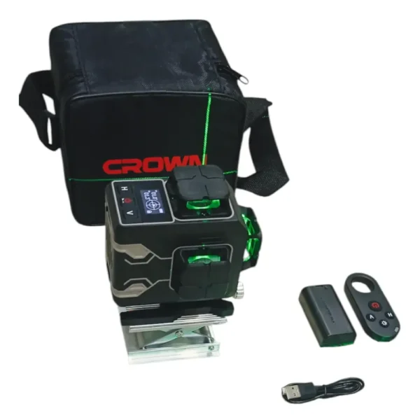جهاز ضبط المستوى بالليزر niveau laser 4D Avec Perche 5m CROWN CT44150