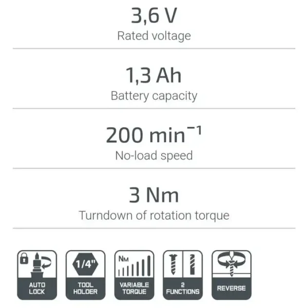 مفك البراغي بالبطارية tournevis a batterie CROWN 3.6V