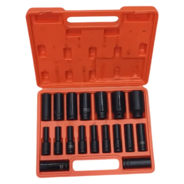 علبة المفاتيح 18 قطعة Jeu de Douilles de 18Pcs 1/2″