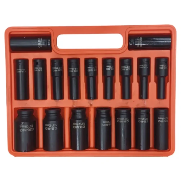 علبة المفاتيح 18 قطعة Jeu de Douilles de 18Pcs 1/2″